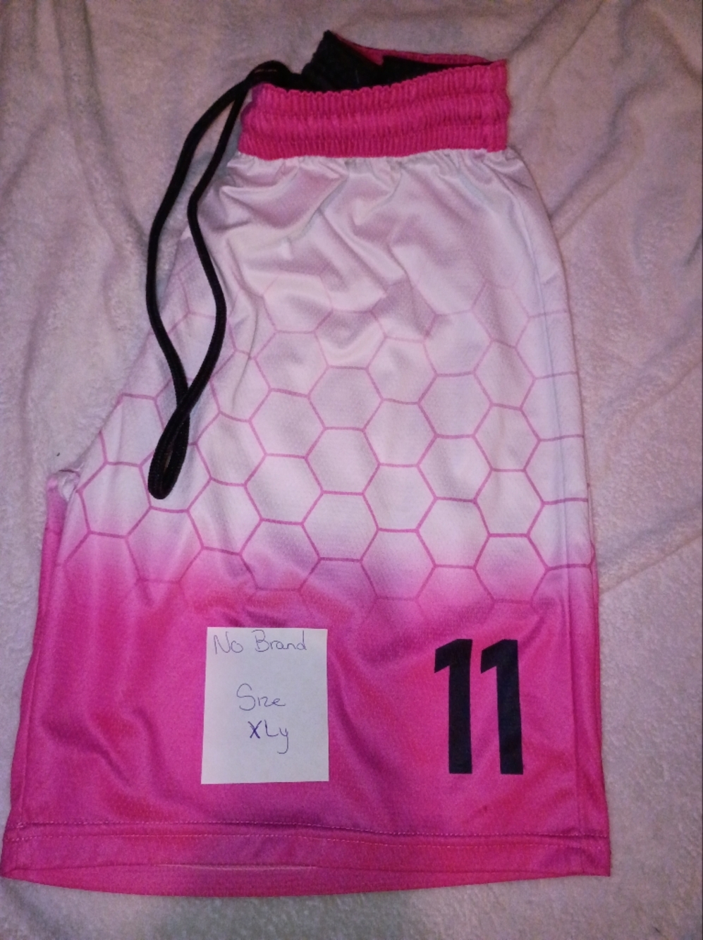 Pink Gradient Basketball Shorts w/ Hex Pattern